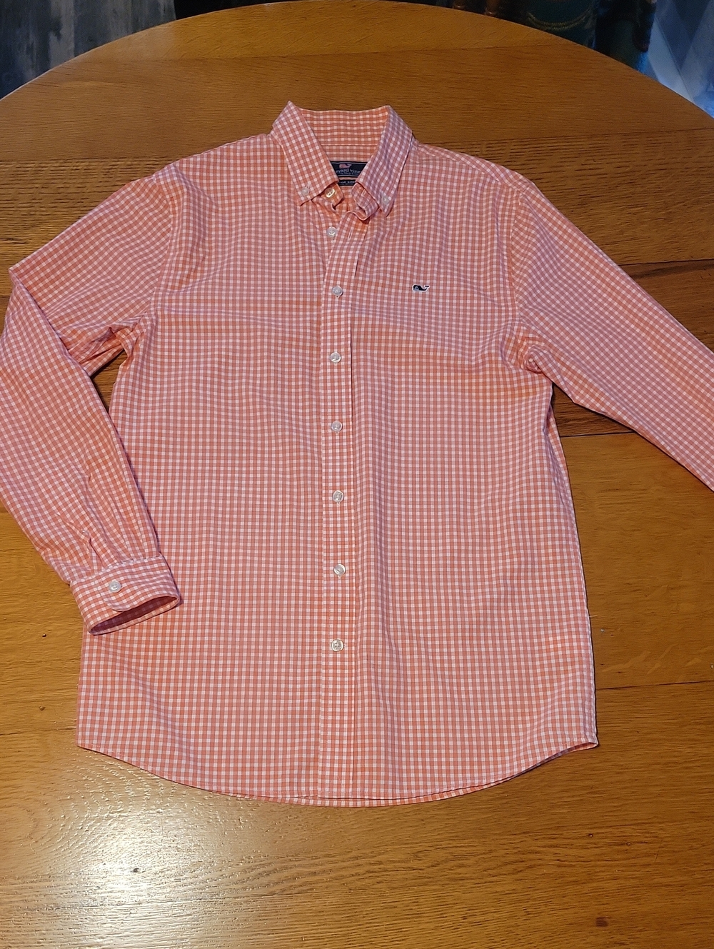 Vineyard Vines Orange Gingham Button-Down Shirt
